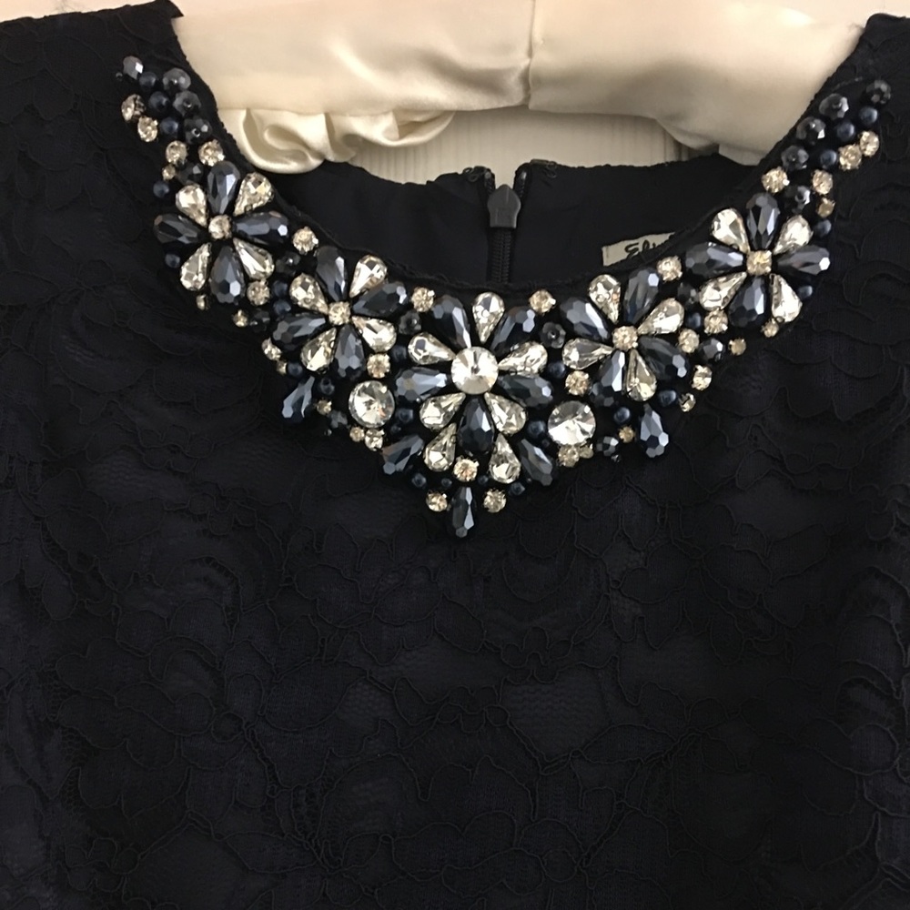 Eliza J navy lace dress